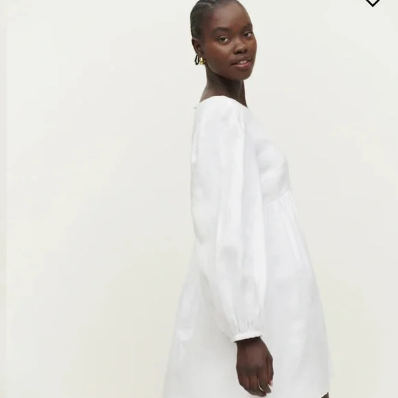 Reformation Ramone Linen Dress White - Size XS - Picture 3 of 6